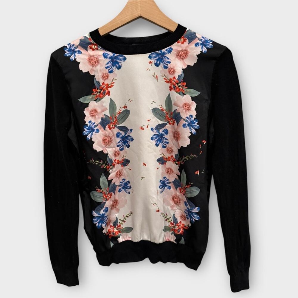 Ted Baker London Poliiey Jamboree Floral Sweater Size 1